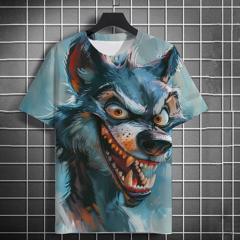 Interesting 3D Printed Animal Men's Pullover Round Neck Short Sleeved T-shirts