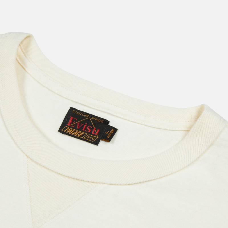 Palace X Evisu SS24 Casual Logo Print T-Shirt Unisex Tops Milk-White 2ESPAM4TS1153XXCTWHTO