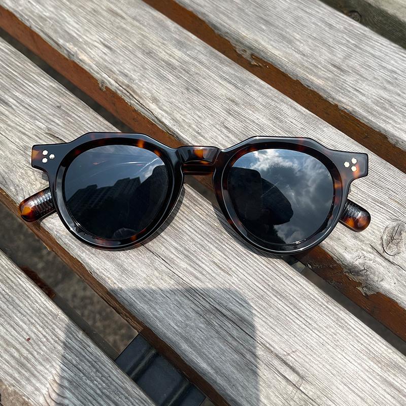 Occhiali da Sole in Acetato di Alta Qualità per Uomo Donna Montature Ovali Rotonde Stile Giapponese Designer Occhiali da Guida Viaggio UV400