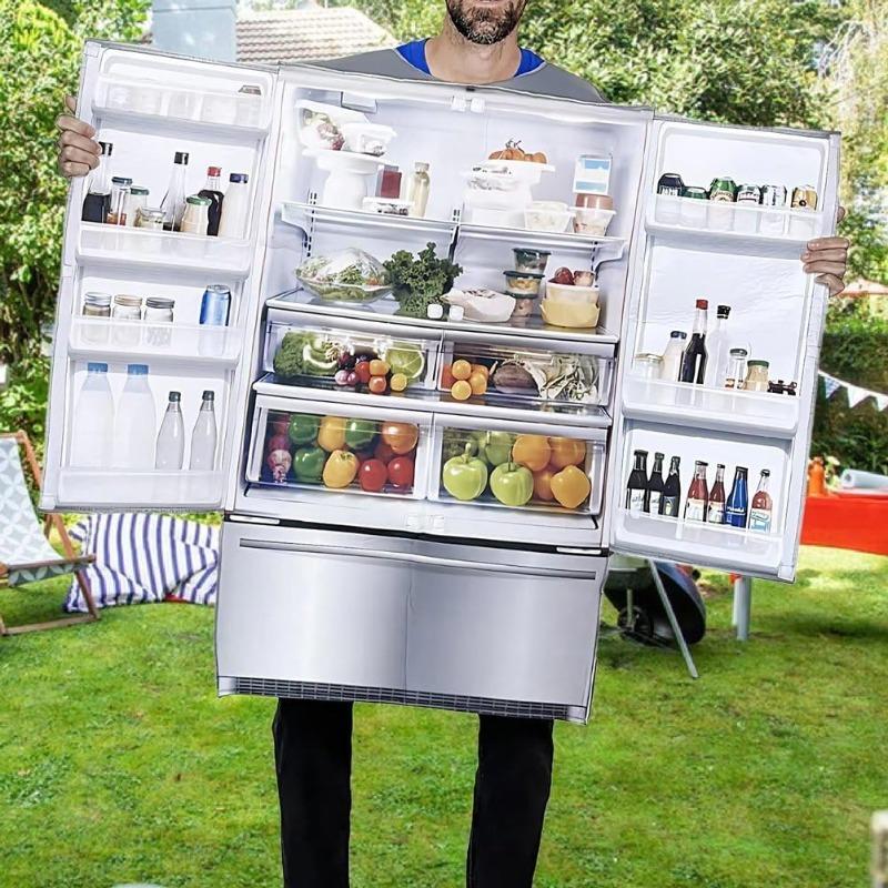 Fridge Costume Funny Refrigerator Cosplay Outfit for Adults Fancy Dress Up Costume Halloween Role Play Party Props