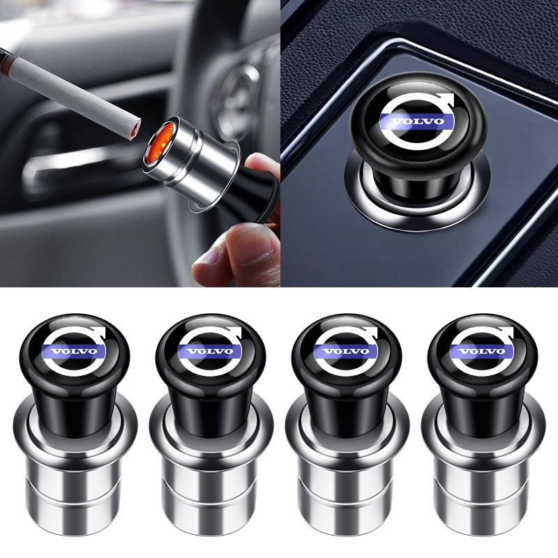 Car Logo Cigarette Lighter 12V ABS Stainless Material For Volvo R Design Xc60 V60 S60 V40 V50 S40 S80 C30 Xc40 Xc70 Accessories