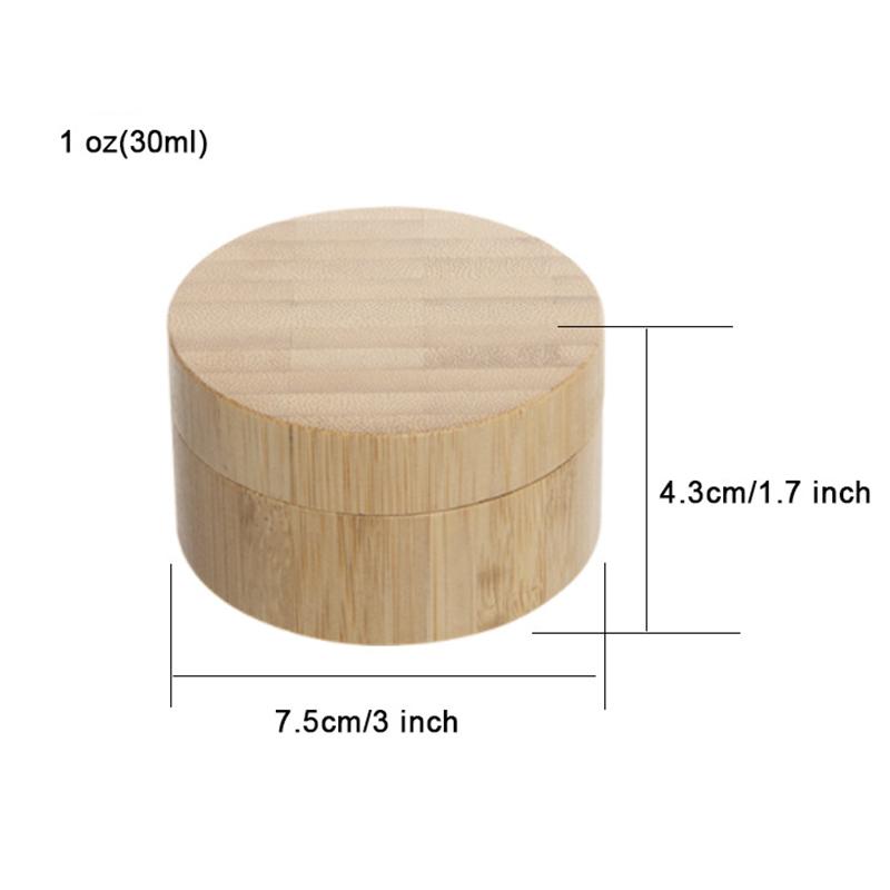 

30g Natural Bamboo Loose Powder Box with Puff – Refillable 30 ml Container for Cosmetics