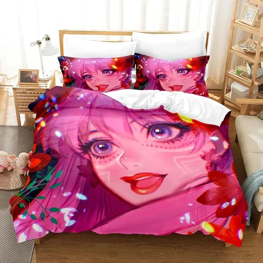Anime Bed Sheet Set Belle Bedding Set Single Twin Full Queen King Size Bed Set Adult Kid Bedroom Duvet Cover Sets Home Textiles