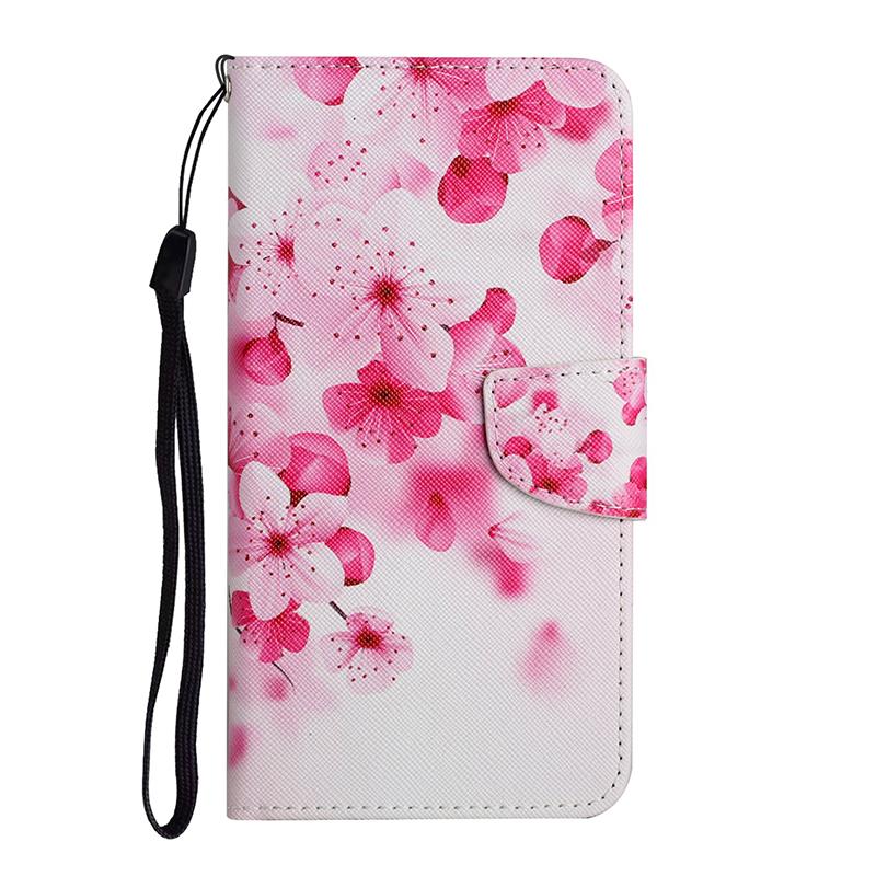 Cute Flower Cat Painted Leather Flip Case For iPhone 6 6S 7 8 X XR XS Max 11 Pro Wallet Card Holder Book Cover Etui