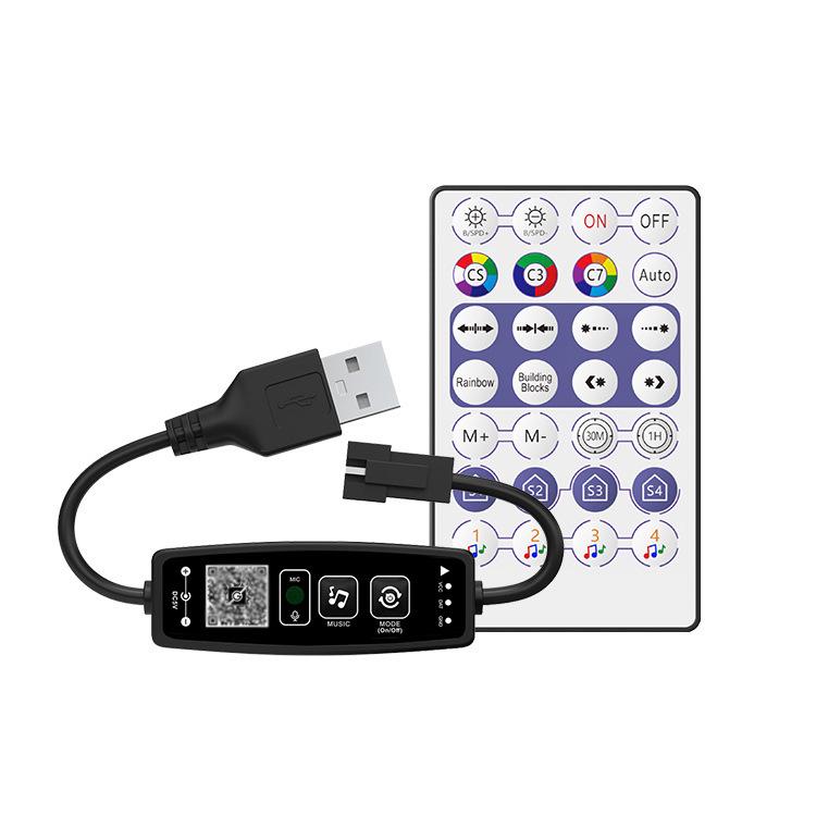 Multicolor Bluetooth LED Dimmer Timer with APP Control and USB Powered Light Strip Controller