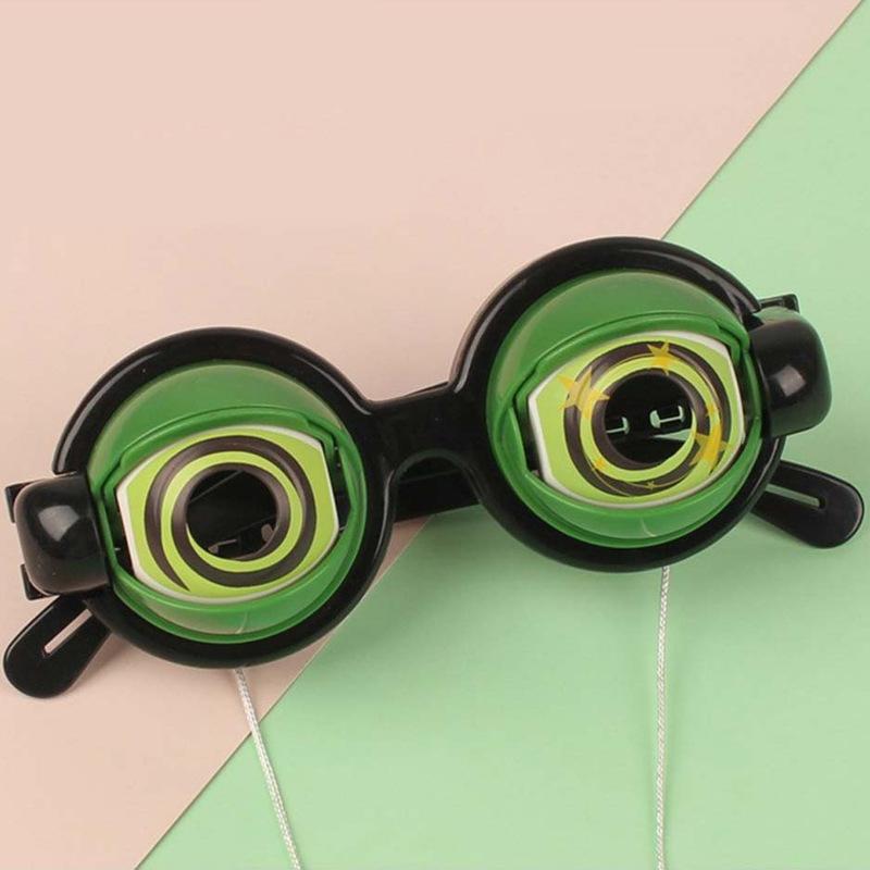 Creative Novelty Pull String Winking Trick Glasses Spoof Funny Crazy Glasses Toys Gifts for Adults and Children