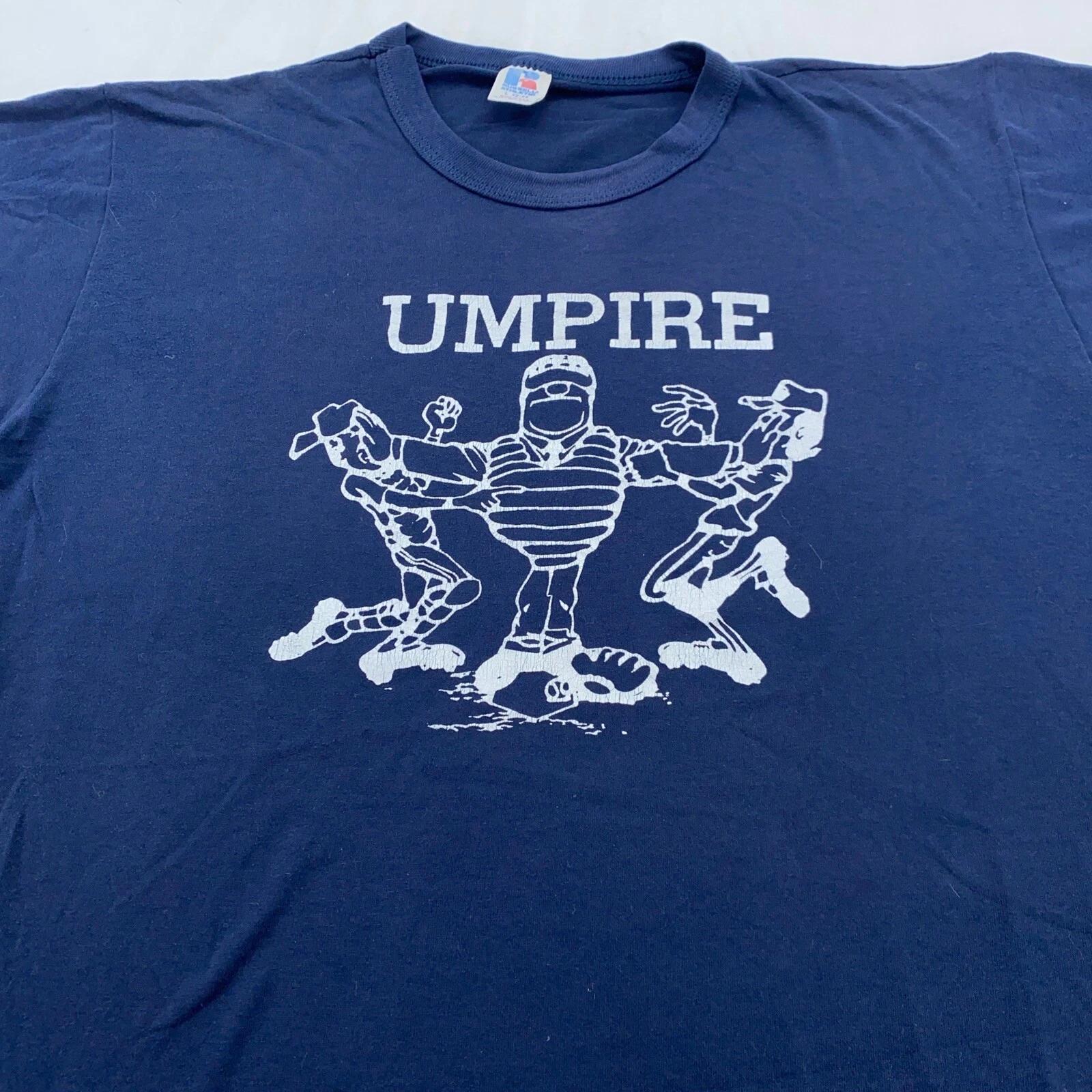 

vintage 90s BASEBALL UMPIRE CARTOON T-Shirt LARGE joke funny sports ref 4XL