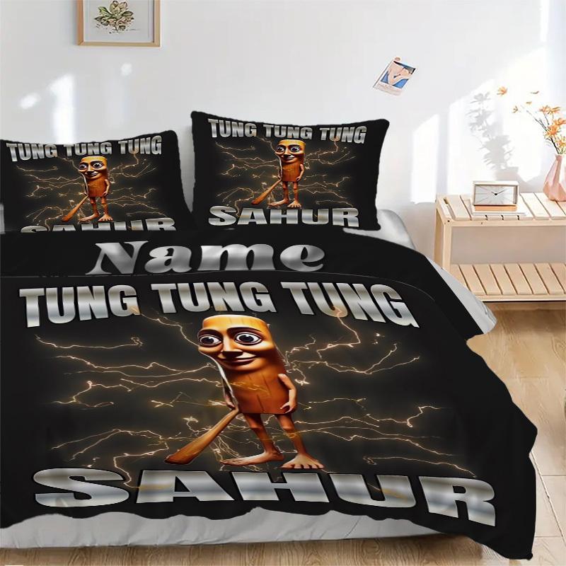 

Постільна білизна Tung Tung Sahur, 3 предмети, наволочка для ковдри, подарунок для спальні, без наповнювачаjt025 135x200cm