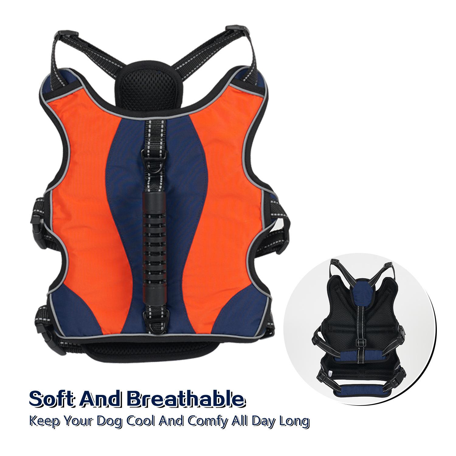 

Универсальный нагрудный ремень для собак, вспомогательный ремень для ходьбы, многоцелевой, прочный и высококачественный ремешок для тела со светоотражающей ручкой L оранжевый