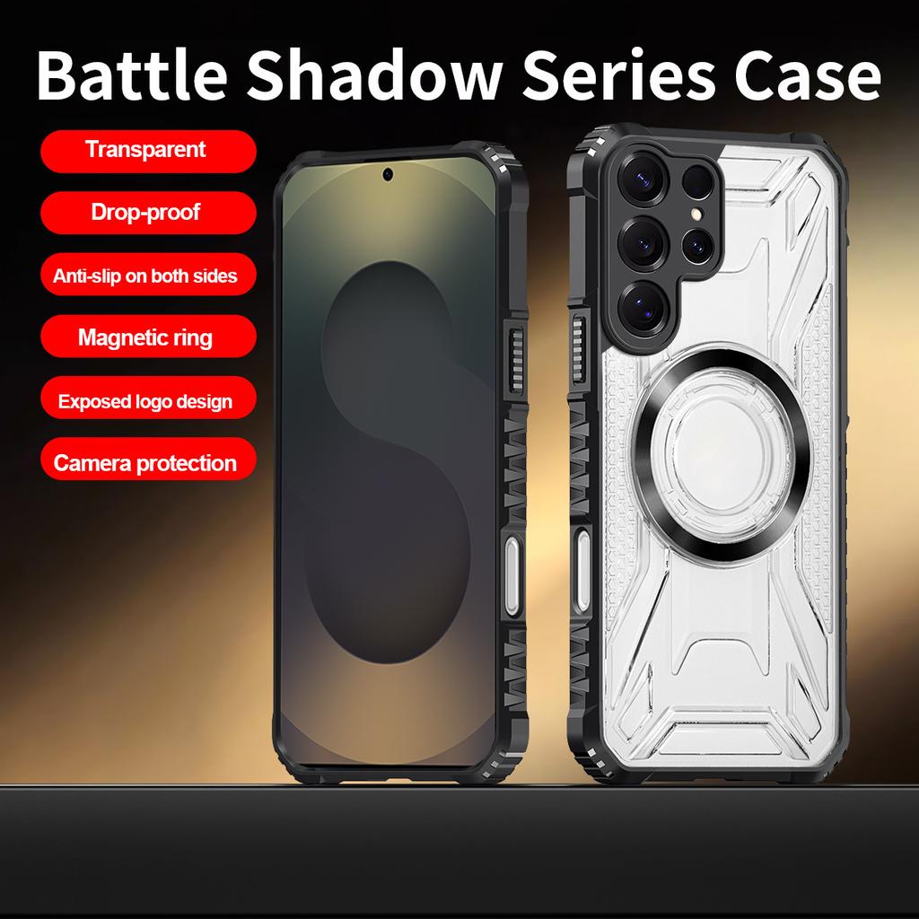 Suitable for Samsung S25ULTRA Mobile Phone Case A55 War Shadow CD Pattern Magnetically Absorbed Wireless TPU Anti Fall PC Mobile Phone Case