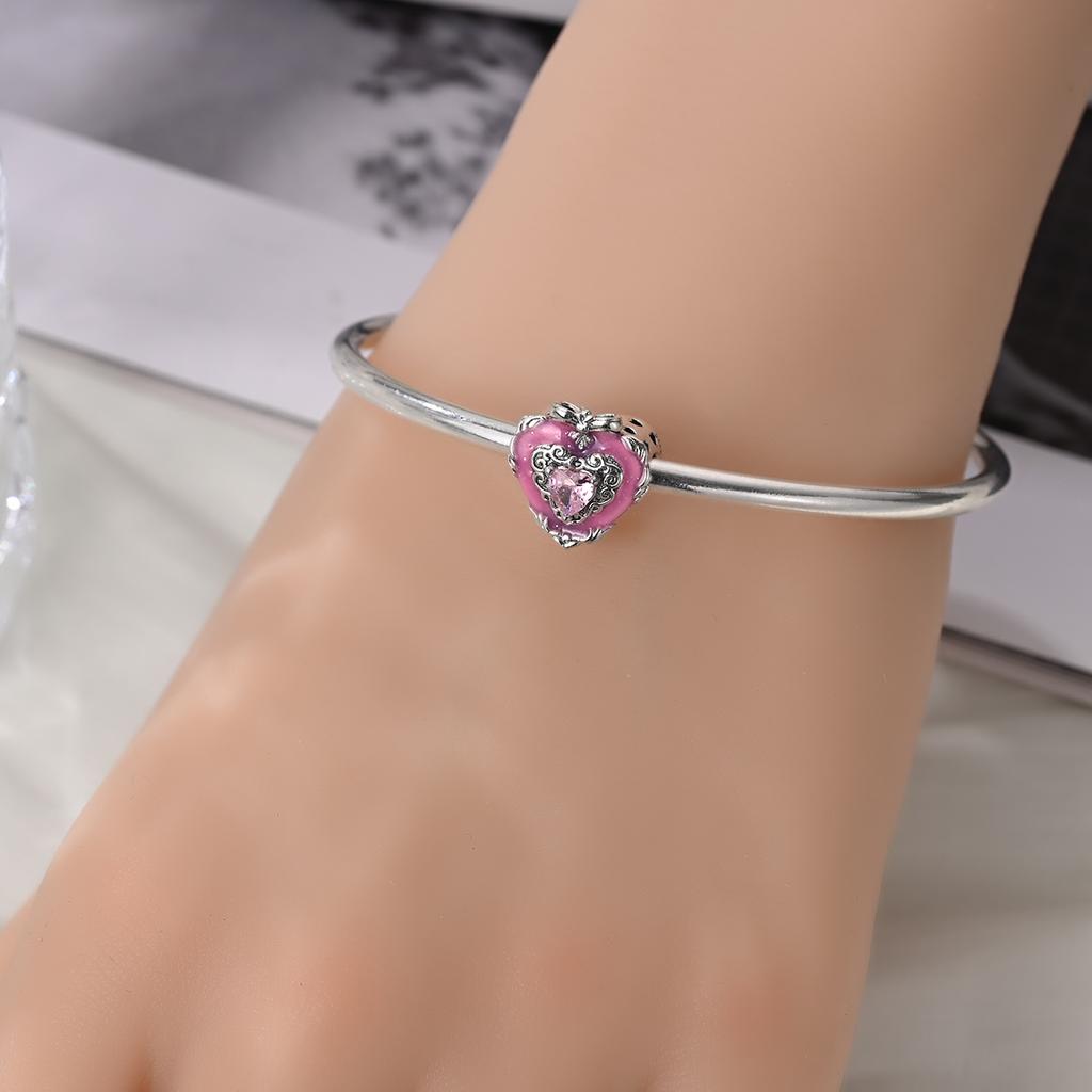 Authentic Charm Bead Charms Copper Vintage Heart Bead Charms Compatible With Bracelets Women Jewellery Making Diy Gift