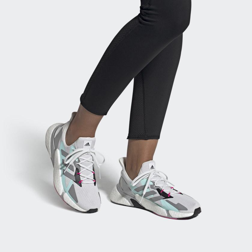 New Adidas X9000L4 Crystal White Silver Metallic Women's FW8405