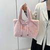 Large Capacity Hasp Bow Velvet Tote Bag Versatile Furry Underarm Bag Soft Shoulder Bag  Party