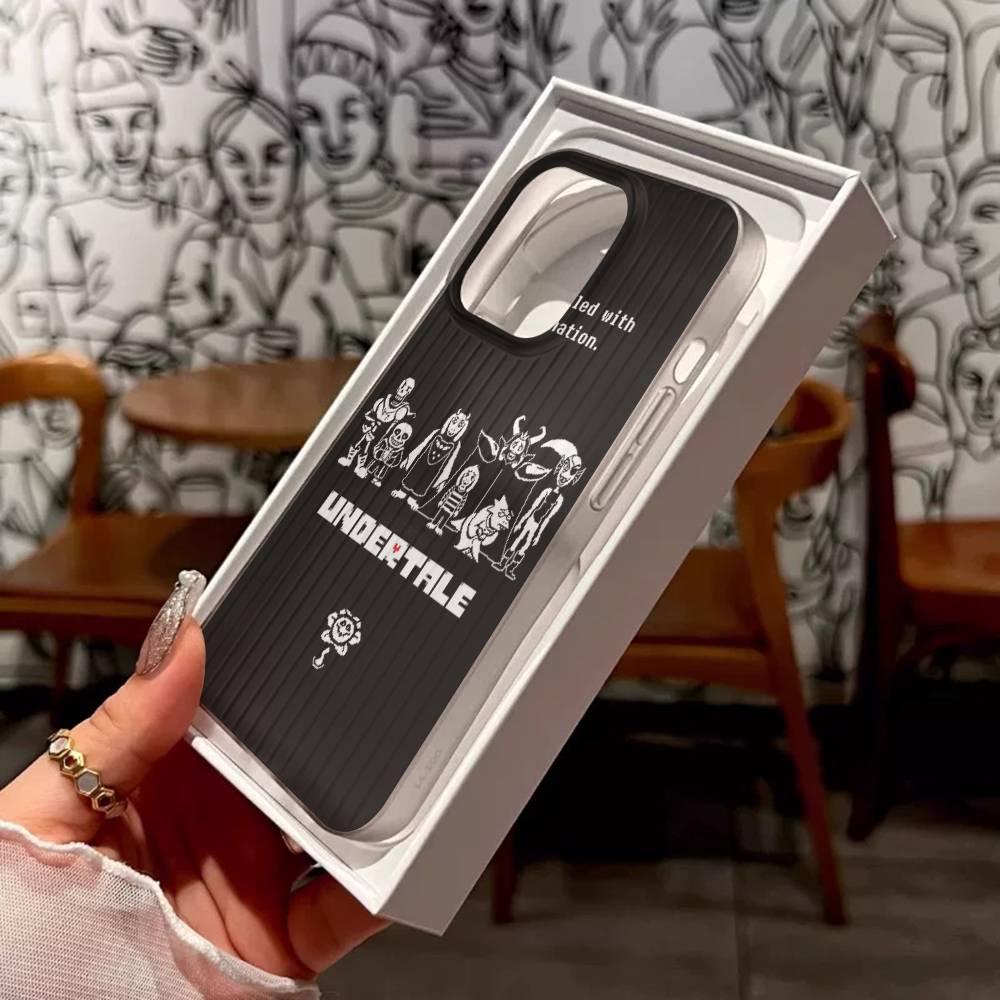 U-Undertale Phone Case For IPhone 17 16 15 14 Plus 13 12 11 Pro Max Pro Wave Corrugated Cover