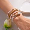 Artificial Pearl Beaded Bracelet With Geometric Oval Design For Womens Fashion Accessory