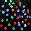 Solar Crystal Globe LED String Lights, 8 Modes Fairy Garland, 20/50/100 LED Solar Powered Light for Garden Christmas Party Outdoor Decor