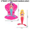 Shell Mermaid Pool Water Play Set With Plastic Construction For Kids Bathing Fun