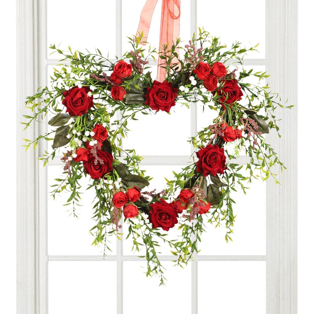 Valentines Day Wreath Decor Decorative Garland Home Decor Valentine's Day Front Door Wreath For Porch Cabinet Home Indoor
