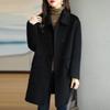 Coffee Colored Women's Woolen Coat - 2026 Autumn/Winter Korean Style, Thickened Mid-Length Slimming Overcoat