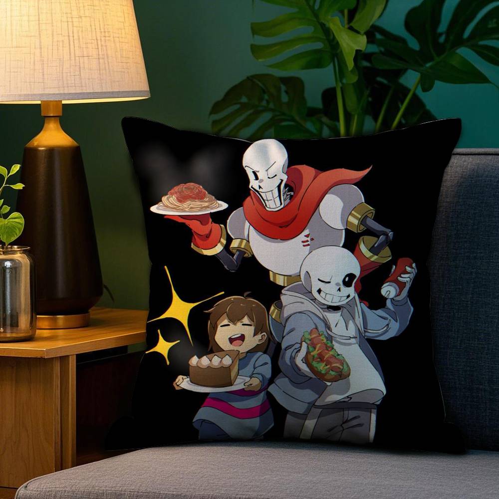 Game U-Undertale Pillow Case Sofa Living Room Bedroom Double-sided Printing Square Cushion Nap Time Cushion Cover