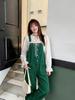 Clearance Sale: Plus Size Women's Spring/Autumn Shirt & Overalls Travel Set for Slightly Chubby MM