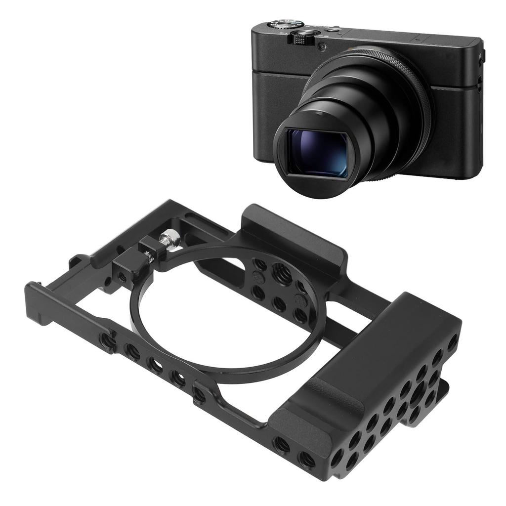 Aluminum Full Camera Cage with Cold Shoe Mount for RX100, M1, M2, M3, M4, M5, M6, and M7 Cameras