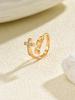 Dainty Gold Color JESUS Cross Ring Sparkling CZ Christian Open Band Ring Inspirational Religious Jewelry for Women Easter Gift
