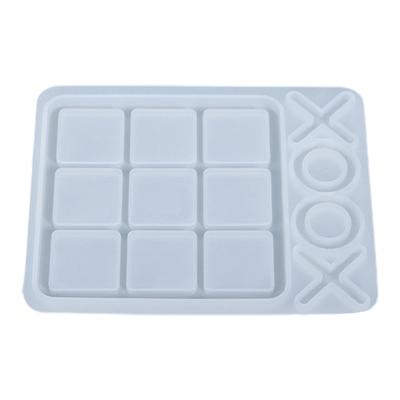 Handgefertigte Cabochons OX Board Silikonform DIY Schmuck Ornamente Gießform Lustiges Spiel Tic-Tac-Toe Epoxidharzform