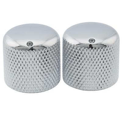 Musiclily Pro 18mm Stahl-Domknöpfe mit Zoll-Positionsmarkierungen für USA E-Gitarren/Bässe, Chrom (2er Set)