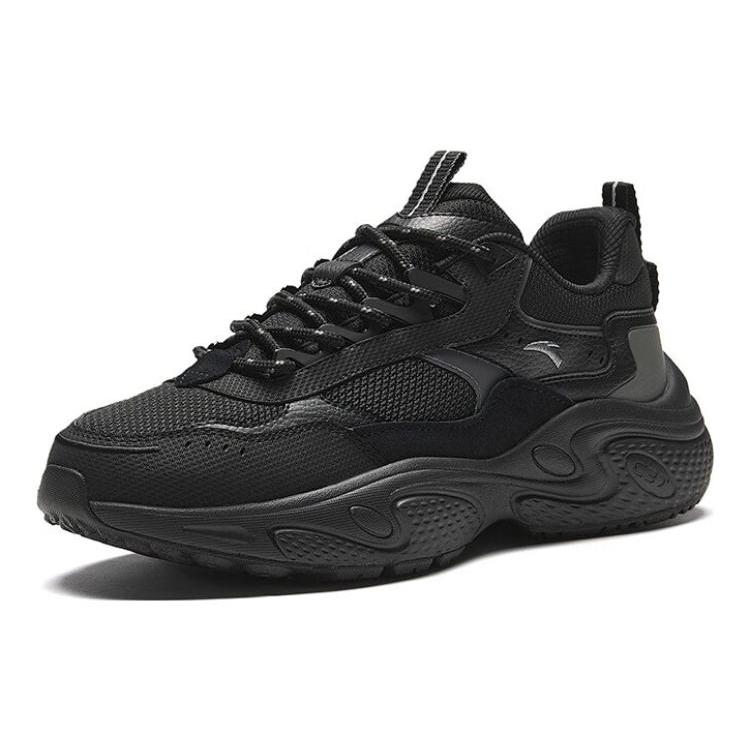 New Anta Starlight Cushioning And Breathable Low Top Chunky Sneakers Men's Black 912348837-1