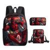 Deadpool 3pcs Student School Bag Backpack Lunch Bags Pencil Case Gifts Kids