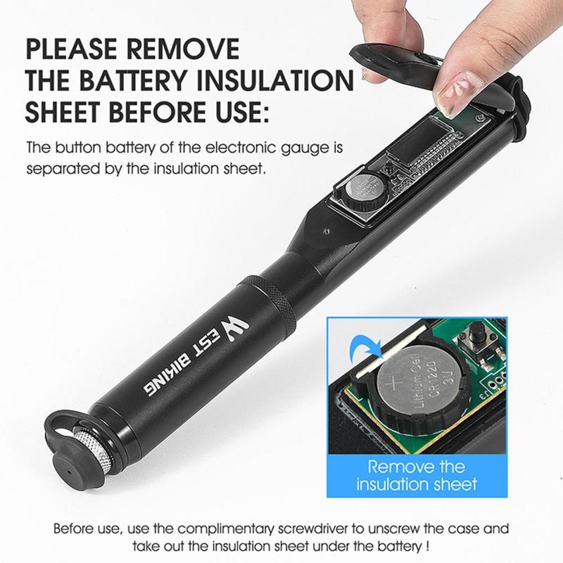 Handheld Tire Pump Aluminum Alloy Telescopic Bike Pump With Built-in Inflation Hose for MTB