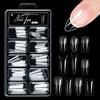 Alomd/Coffin/Square/Stiletto Fake Nail Tips Clear Acrylic False Nails 10Sizes Press On Nail for DIY Nail Extensions