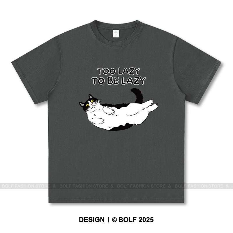 Women's Too Lazy To Be Lazy Printed T-Shirt 100% Cotton Oversized Paradox Graphic Tees for Men Summer Tops Ironic Streetwear