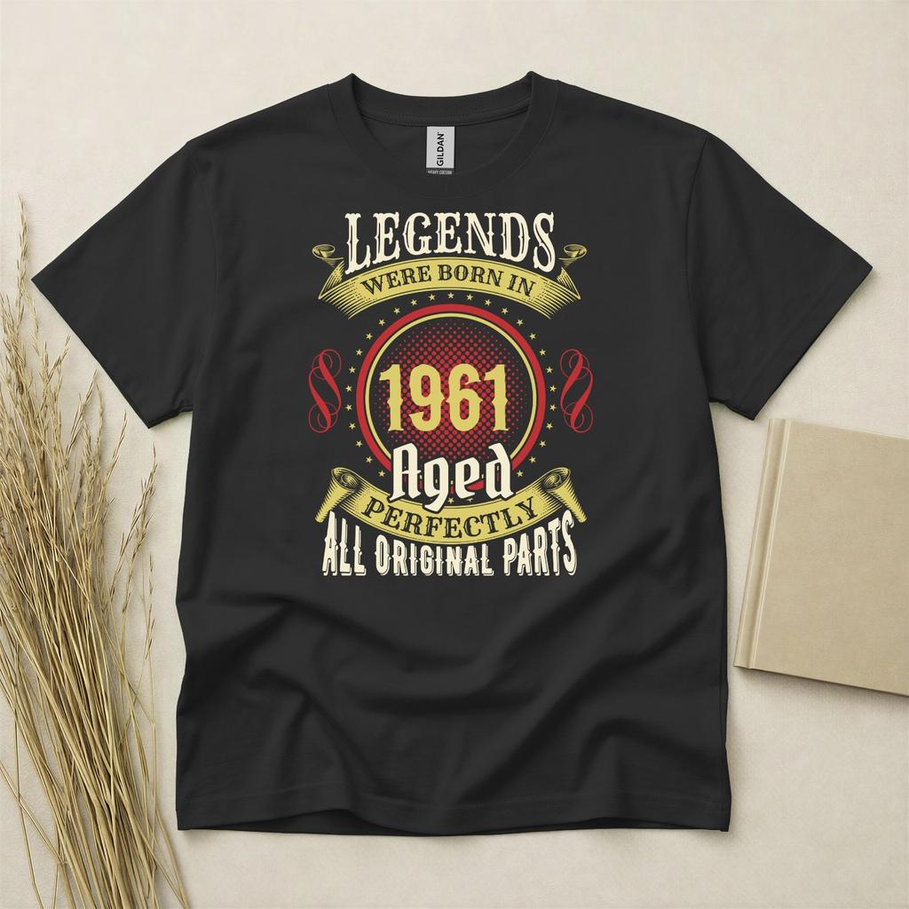 65th Birthday TShirt Born In 1961 65 Years Old Gifts Legends Aged Perfectly Tee