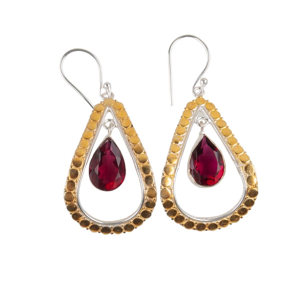 Seltener rosa Rubellit Edelstein 925 Sterlingsilber Schmuck Handgefertigte Ohrringe 2.27" EE-82-7