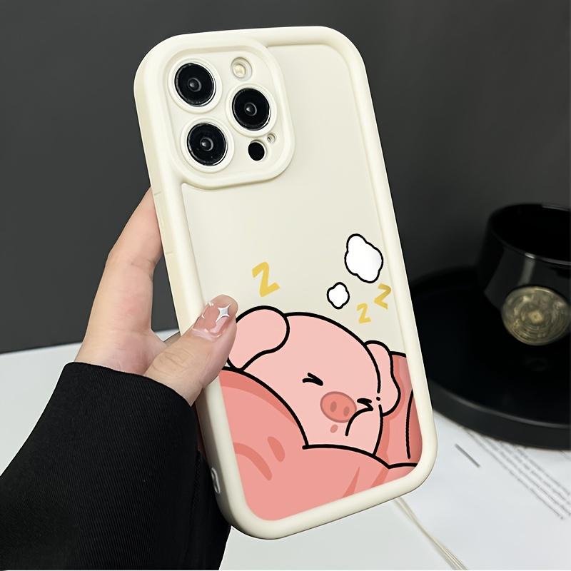 Happy Sleeping Little Pig Phone case iPhone 15 Pro Max 11 12 13 16 14 Plus Silicone Shockproof Case Lens protector shell