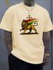 Lion & Rastafarian -with Bold Reggae-Inspired Design Pattern -100% Cotton Summer Casual Short S