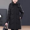 Middle Age Winter Long Coat Female Plus Size Parkas Hooded Elegant Thick Warm Woman Jackets