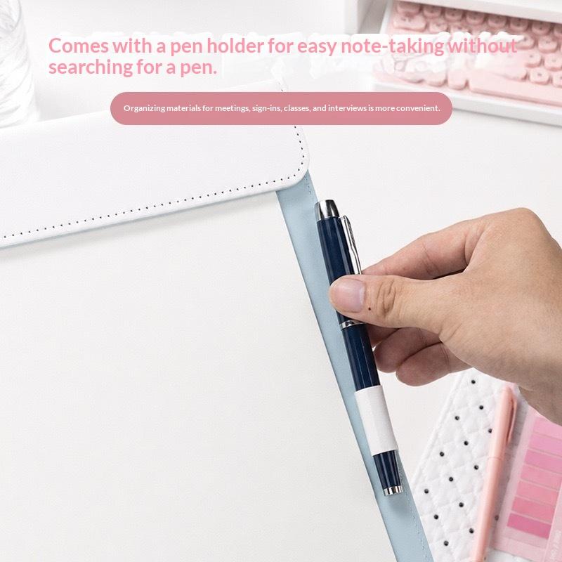 1Pcs A4 Pu Leather Clipboard With Magnetic Closure Wear Resistant Surface Perfect For Students Study Office Daily Note Taking