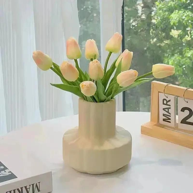 PU Tulpe Immerblume Berührung Künstliche Blume Mini Tulpenblumenarrangement Weihnachten Haus Garten Hochzeitsdekoration