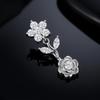 Hypoallergenic Navel Ring Shiny Cubic Zirconia Flower Design Durable Stainless Steel Belly Button Piercing for Women Gifts