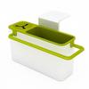 Stylish Green With White Suction Cup Base Kitchen Brush Sponge Holder For Easy Draining