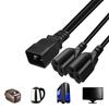 2x Outlet Y Type Splitter IEC 320 C20 To US Nema 5-15R Power Extension Cable Plug Adapter PS PDU Connector Conveter