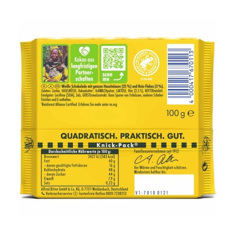 Ritter Sport Whole Hazelnut White Chocolate 100g