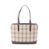 Used Nova Check Tote Bag Canvas Leather Beige Brown Multicolor Used Women