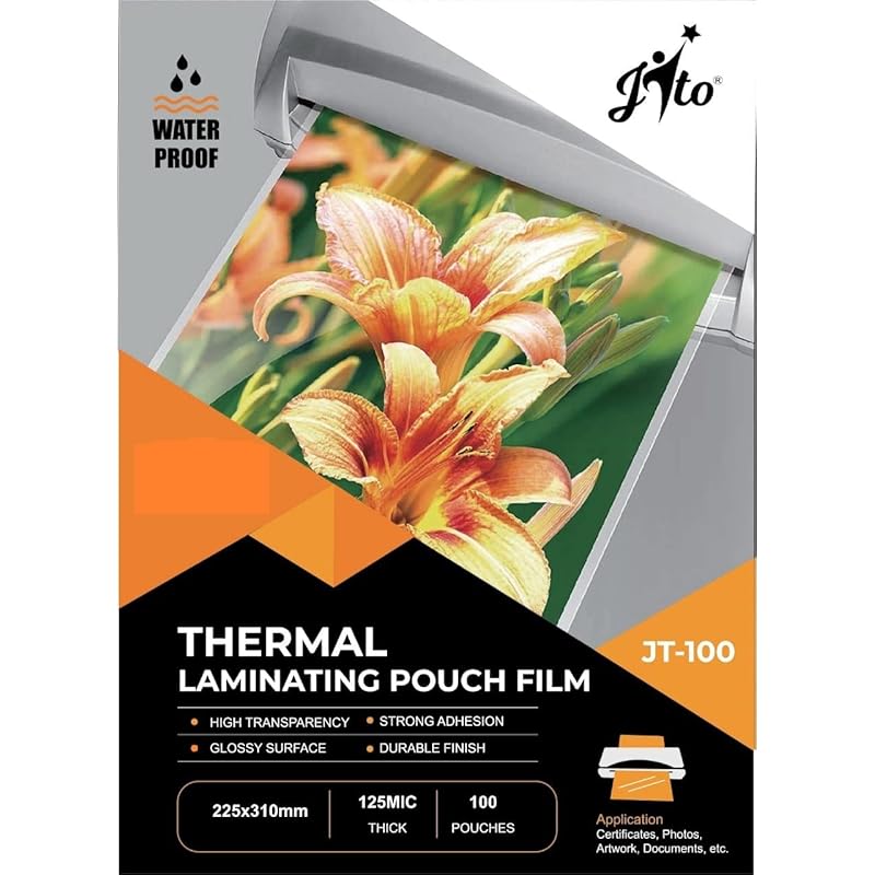 

Jito Professional Thermal Laminating Pouch A4 Size, 125 Microns,100 Sheets JT-100