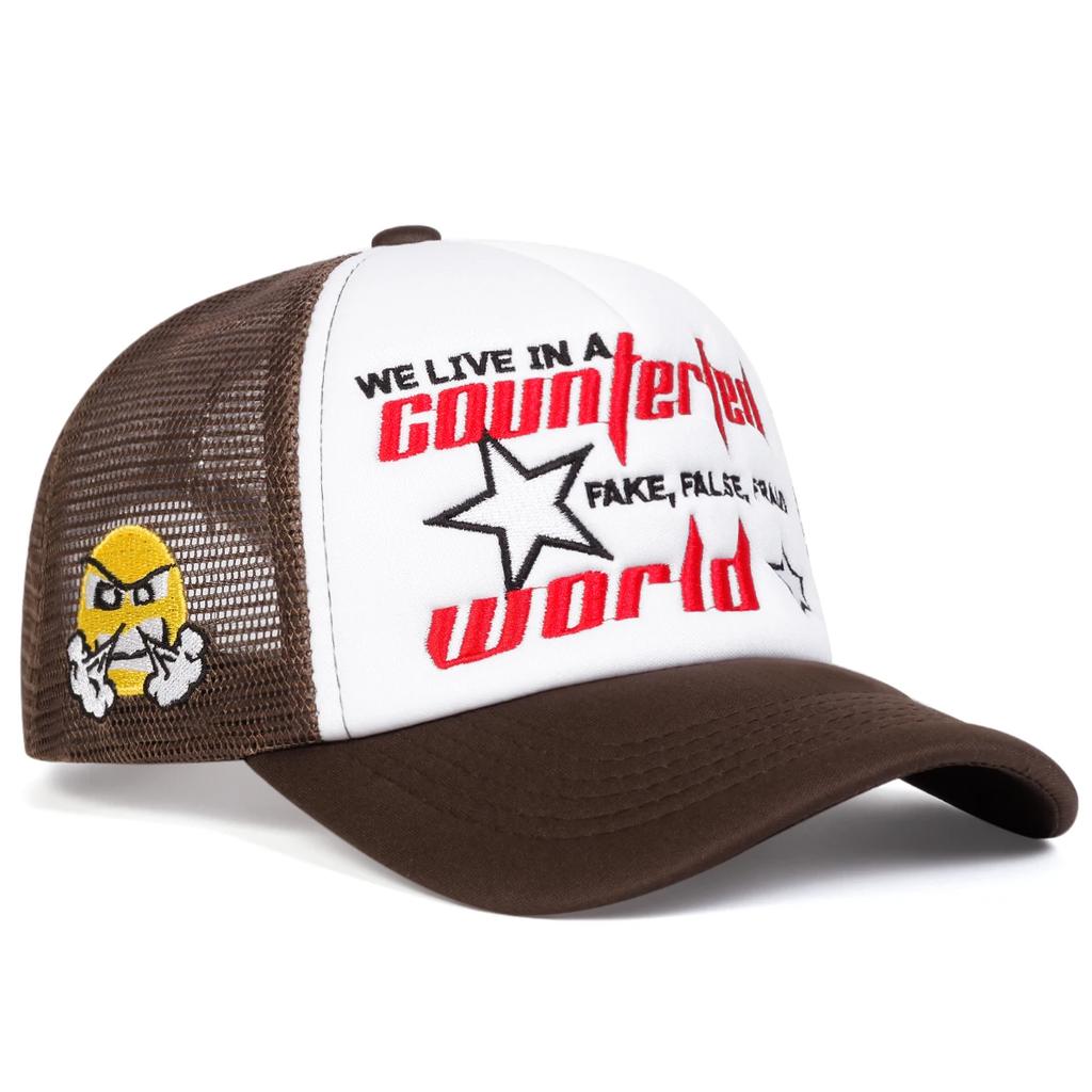 Unisex Pentagram Star World Embroidery Baseball Net Caps Spring And Summer Outdoor Adjustable Casual Hats Sunscreen Hat