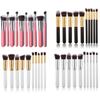Cosmetic Brush Collection With Long Wooden Handles For Makeup Artists