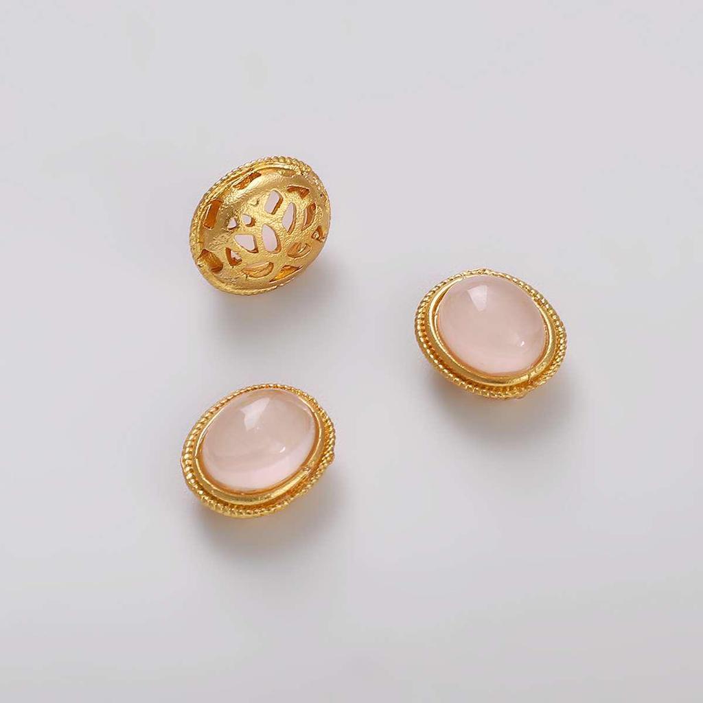 Handmade Copper Gold Spacer Beads: Zircon Jade Loose Gemstones for DIY Necklaces, Bracelets, Jewelry, and Pendant Accessories